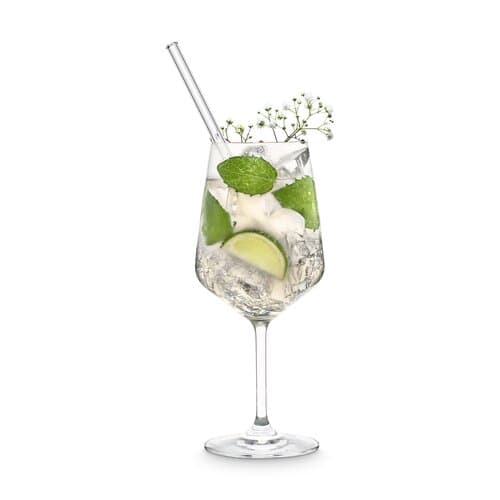 Faltkarte mit 20cm Glastrinkhalm