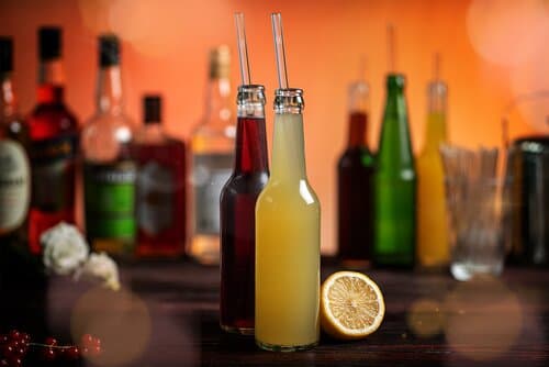 Set mit vier Glastrinkhalmen, inkl. Reinigungsbürste