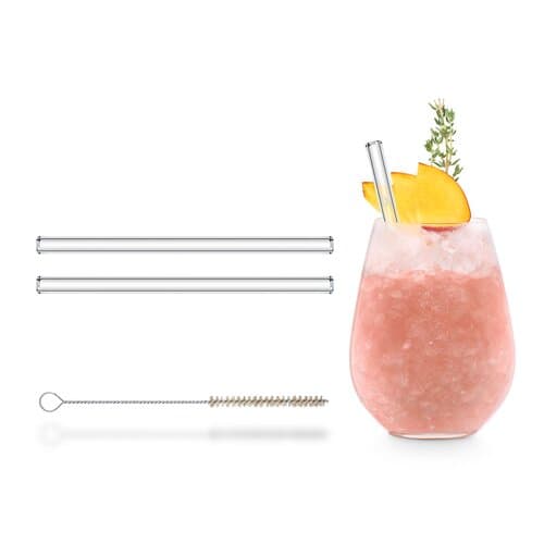 Set mit zwei Glastrinkhalmen, inkl. Reinigungsbürste