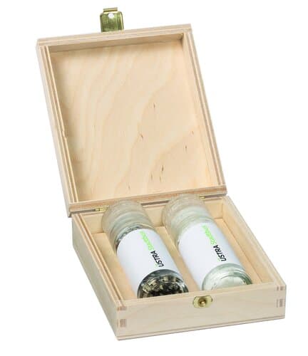 Holzbox für würzige "Mini" Mühlen - 2er Set