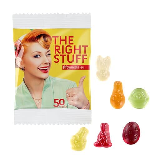 Fruchtgummi STANDARD-Formen 10 g im kompostierbaren Tütchen