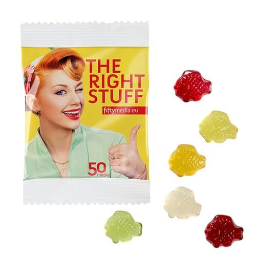 Fruchtgummi STANDARD-Formen 10 g im kompostierbaren Tütchen