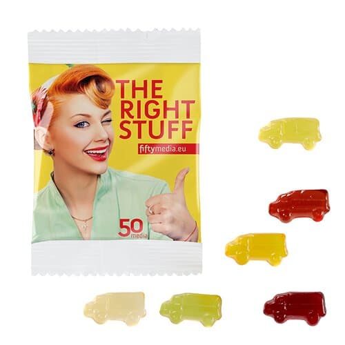 Fruchtgummi STANDARD-Formen 10 g im kompostierbaren Tütchen