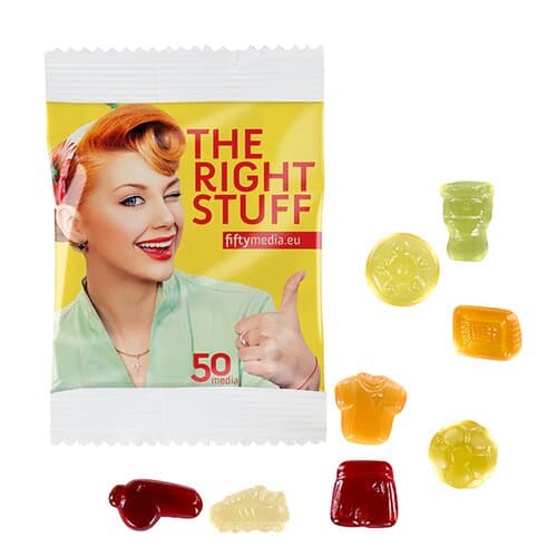 Fruchtgummi STANDARD-Formen 10 g im kompostierbaren Tütchen