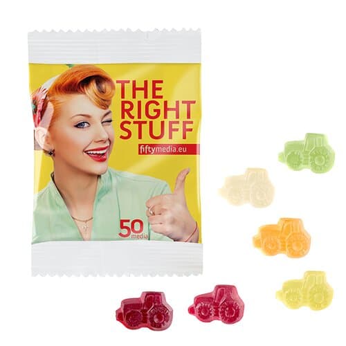 Fruchtgummi STANDARD-Formen 10 g im kompostierbaren Tütchen