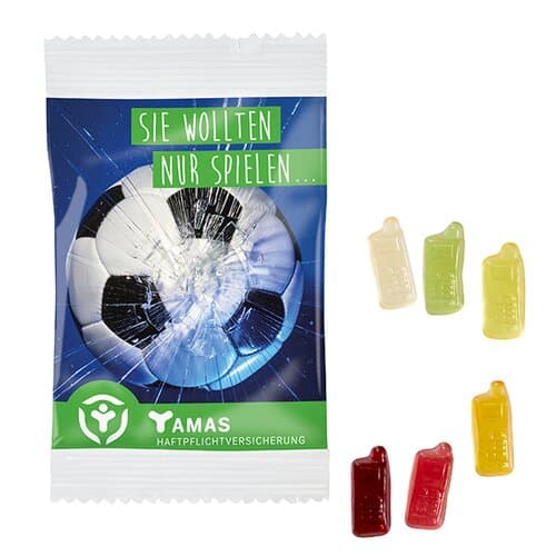 Fruchtgummi STANDARD-Formen 15 g im kompostierbaren Tütchen