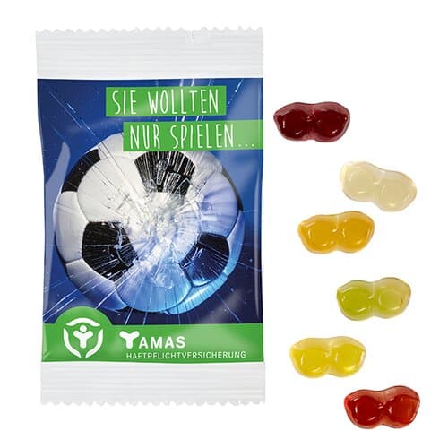 Fruchtgummi STANDARD-Formen 15 g im kompostierbaren Tütchen