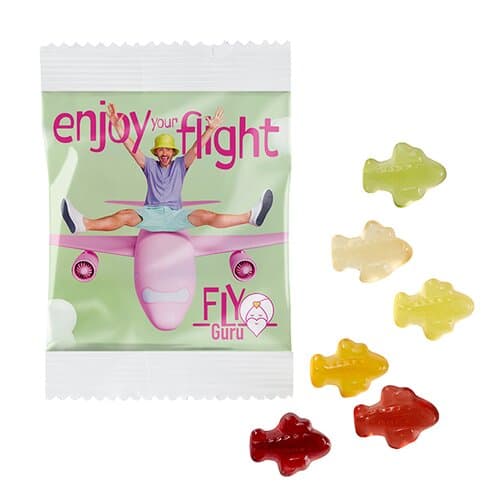 VEGANE Fruchtgummi STANDARD-Formen 10 g im kompostierbaren Tütchen