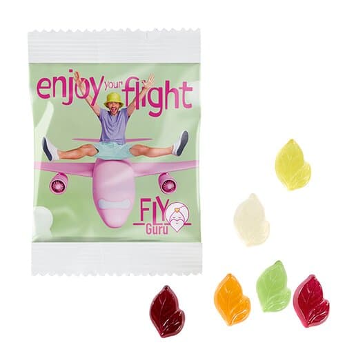 VEGANE Fruchtgummi STANDARD-Formen 10 g im kompostierbaren Tütchen