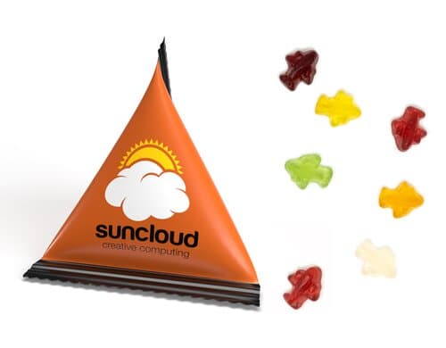 Mini Tetraeder Fruchtgummi