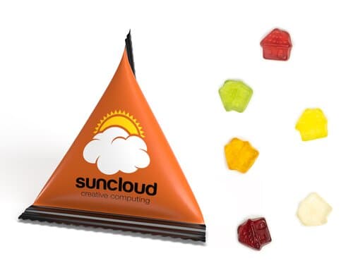 Mini Tetraeder Fruchtgummi