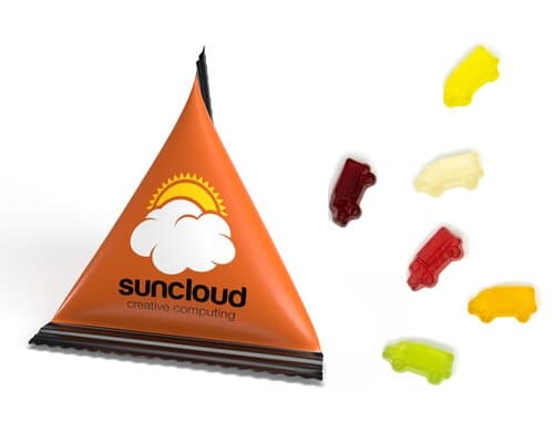 Mini Tetraeder Fruchtgummi