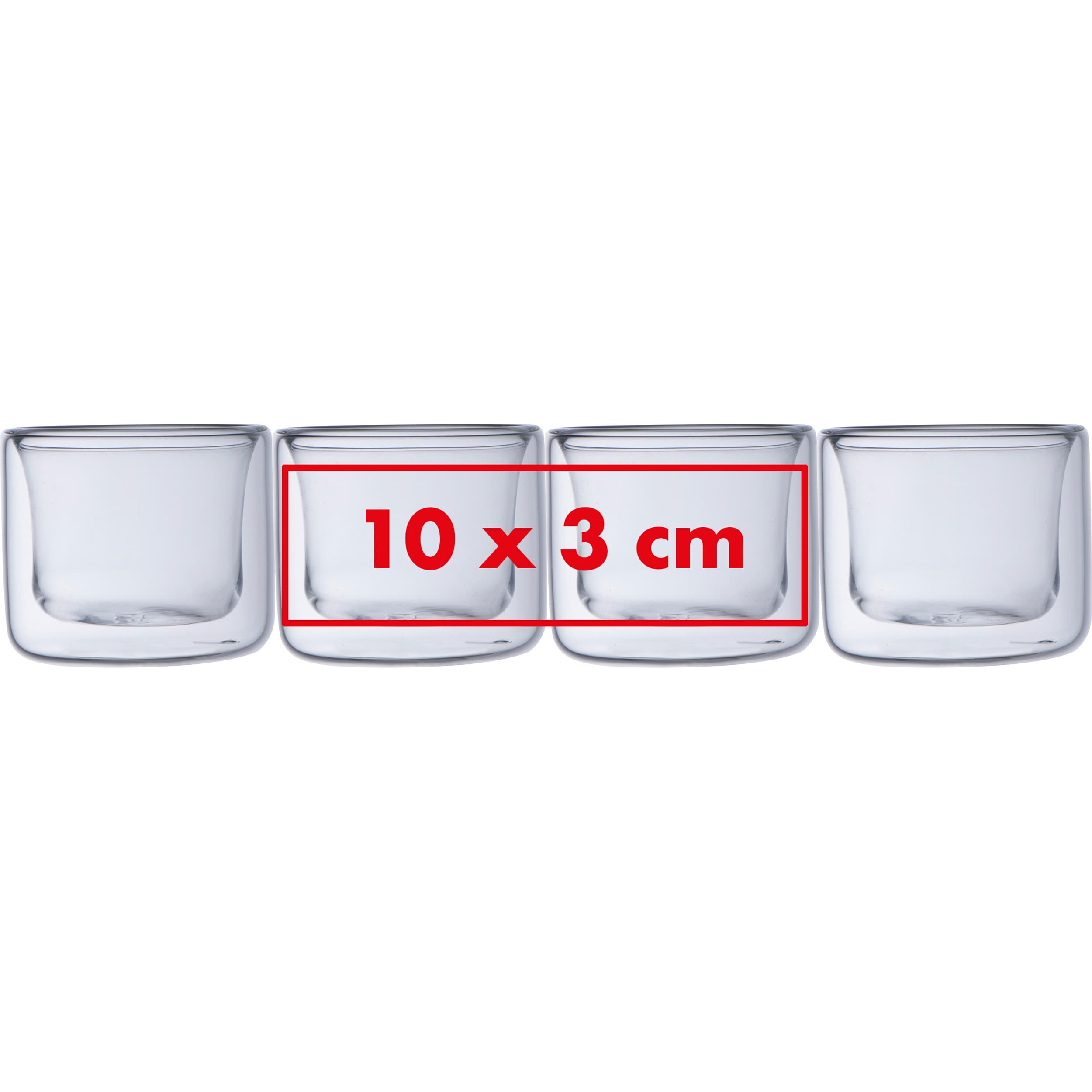CrisMa Doppelwandige Espressotasse 50ml ALEKSANDER – Druckbeispiel Siebdruck, 1-farbig, 10 x 3 cm - Auf der Glasoberfläche