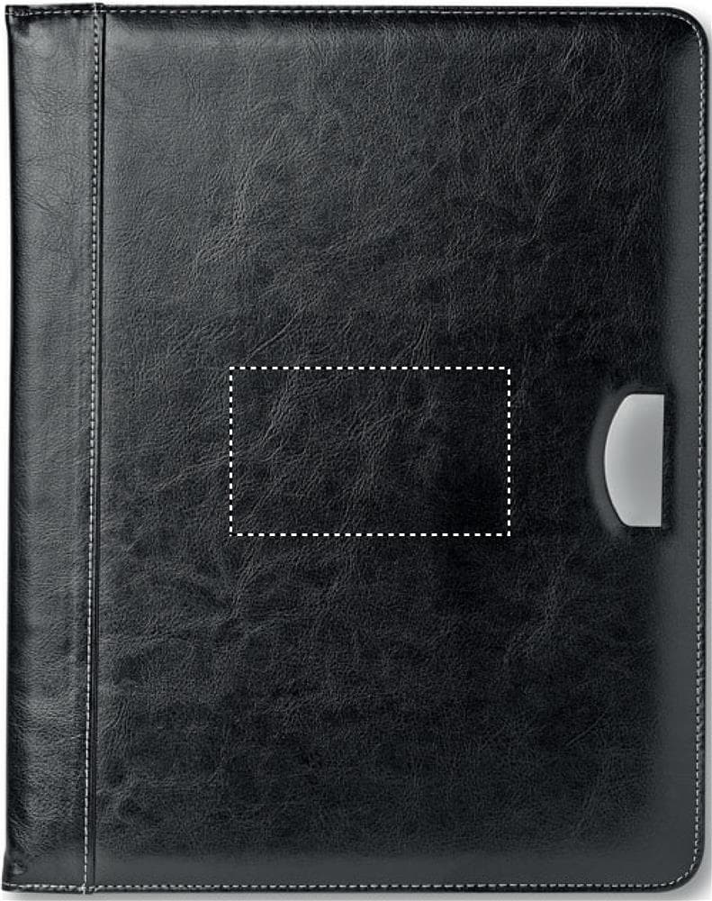 BUSWE BIG DIN-A4 PU Portfolio – Druckbeispiel Prägung, 1-farbig, max. 100.0 x 60.0mm - FRONT