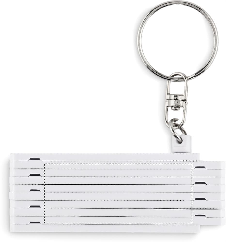 FUSTER Schlüsselring Zollstock 50cm – Druckbeispiel Tampondruck, 1-farbig, max. 45.0 x 18.0mm - FRONT