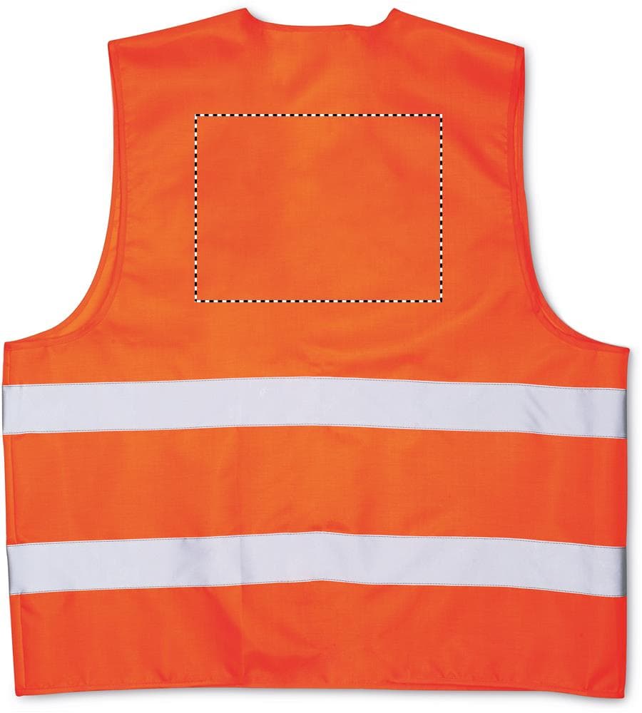 VISICOAT Sicherheitsweste – Druckbeispiel Transfer Siebdruck (150 - 300cm²), 1-farbig, max. 250.0 x 190.0mm - BACK