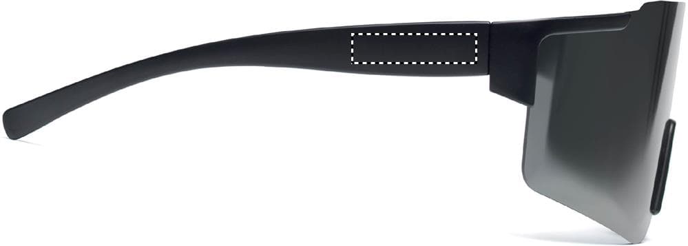 SHINE Sport-Sonnenbrille UV400 – Druckbeispiel Tampondruck, 1-farbig, max. 30.0 x 7.0mm - RIGHT LEG