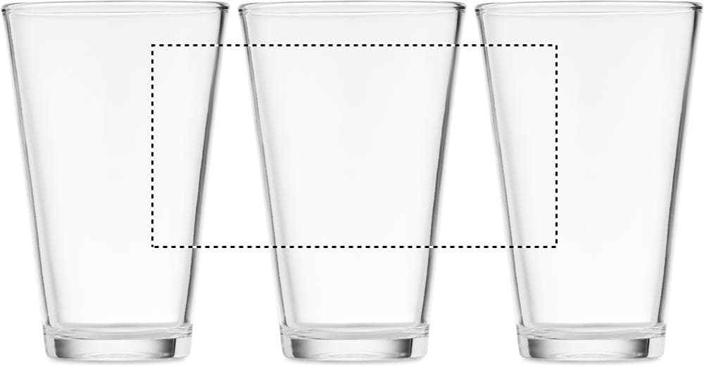 RONGO Trinkglas 300ml – Druckbeispiel Rundum-Siebdruck , 1-farbig, max. 140.0 x 70.0mm - ROUNDSCREEN
