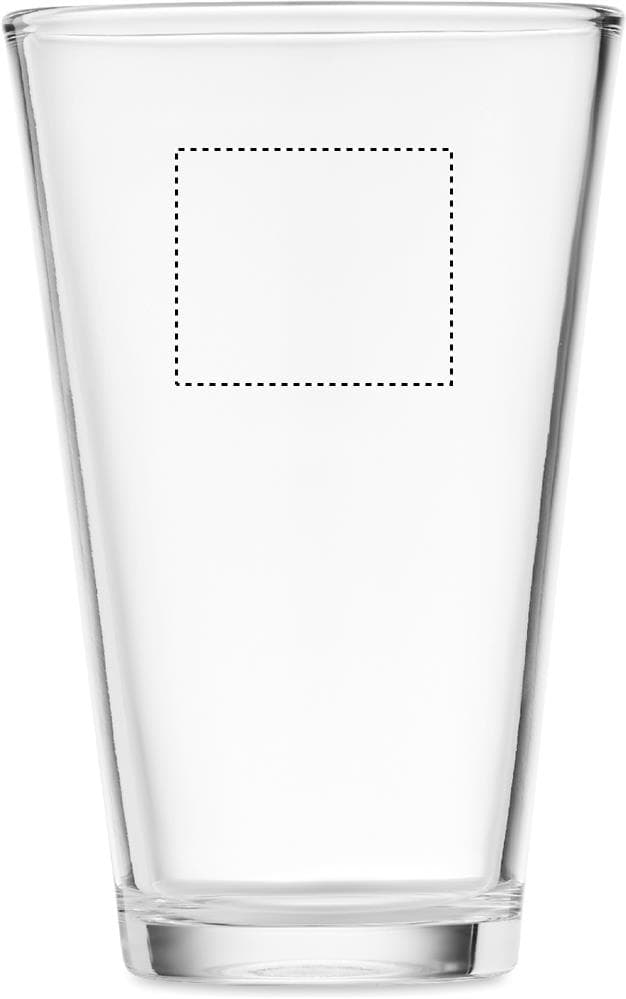 RONGO Trinkglas 300ml – Druckbeispiel Laser, max. 35.0 x 30.0mm - FRONT UPPER
