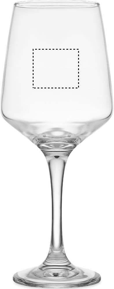 CHEERS Set mit 2 Weingläsern – Druckbeispiel Laser, 1-farbig, max. 35.0 x 30.0mm - GLASS 1 FRONT