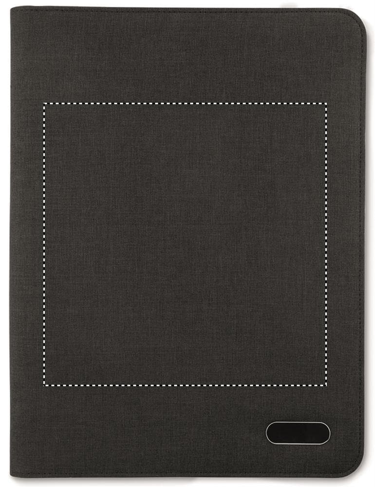 NOTES FOLDER DIN A4 Portfolio – Druckbeispiel Siebdruck, 1-farbig, max. 200.0 x 200.0mm - FRONT