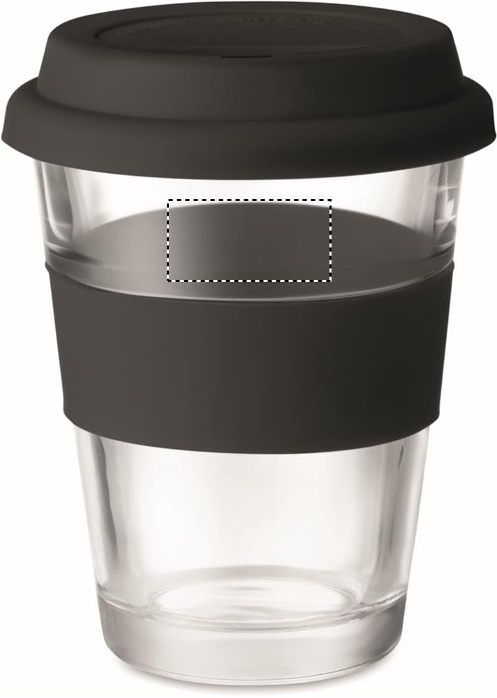 ASTOGLASS Glas Becher 350 ml – Druckbeispiel Laser, max. 30.0 x 15.0mm - MUG FRONT UPPER