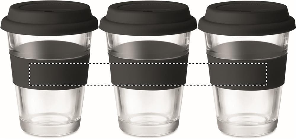ASTOGLASS Glas Becher 350 ml – Druckbeispiel Rundum-Siebdruck, 1-farbig, max. 220.0 x 20.0mm - ROUNDSCREEN