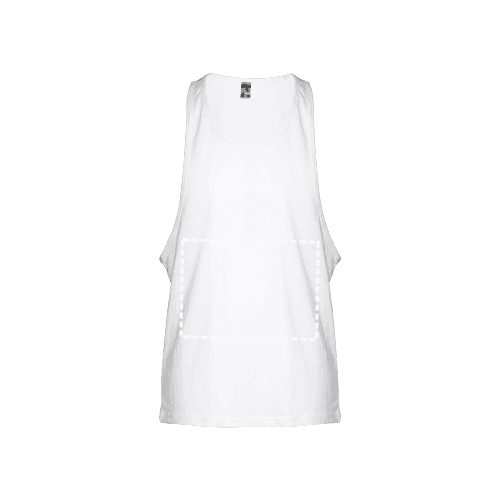THC IBIZA WH. Herren-T-Shirt mit geteiltem Ärmel aus Baumwolle – Druckbeispiel Textildruck, 1-farbig, 20 x 20 cm - Brust