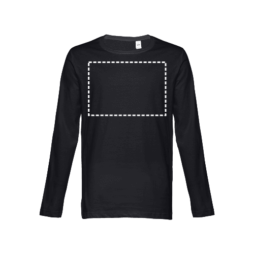 THC BUCHAREST. Herren Langarm T-Shirt – Druckbeispiel Digitaler Transfer, 3 x 4 cm - Brust
