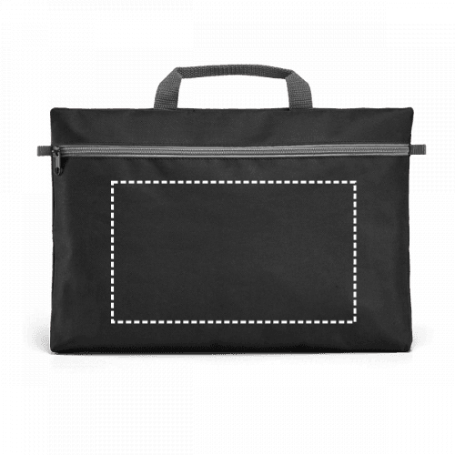 MILO. Konferenzmappe 600D Polyester – Druckbeispiel Textildruck, 1-farbig, 20 x 15 cm - Vorderseite
