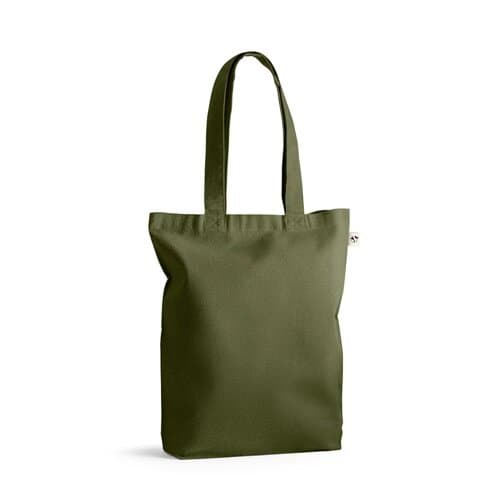MERIDA. Tragetasche (220 g/ m²) aus Baumwolle (50%), recycelter Baumwolle (30%) und polyester (20% rPET)