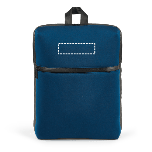URBAN BACKPACK. 14''Laptop-Rucksack aus Softshell und Tarpaulin – Druckbeispiel Digitaler Transfer, 4 x 3 cm - Vorderseite oben