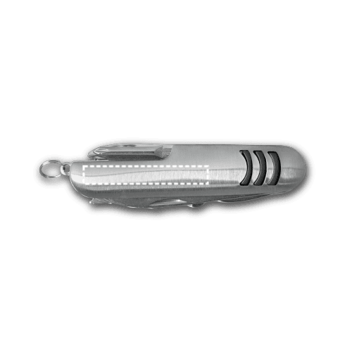KAPRUN. Multifunktions-Taschenmesser aus Edelstahl und Metall – Druckbeispiel Laser, 1-farbig, 5 x 0.7 cm - Griff