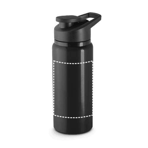 SHAWN. Sportflasche aus 90% recyceltem aluminium 600 mL – Druckbeispiel Laser rundum, 1-farbig, 15 x 10 cm - Körper
