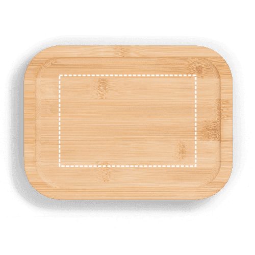 PORTOBELLO. Lunchbox. Hermetische Dose aus Borosilikatglas und Bambusdeckel 1000 mL – Druckbeispiel Laser, 1-farbig, 12 x 8 cm - Deckel