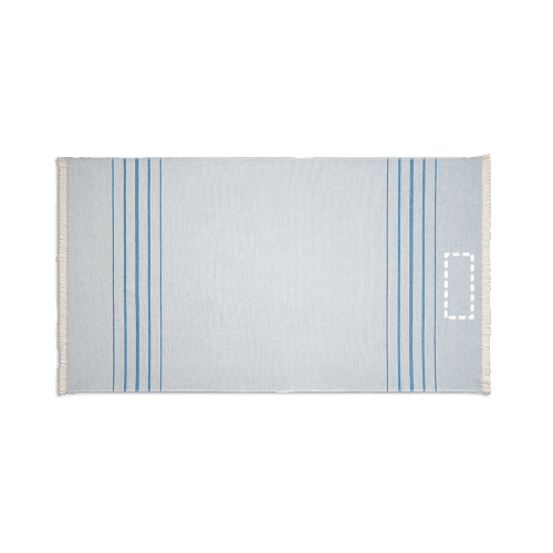 CAPLAN. Multifunktionstuch (260 g/m²) aus Baumwolle (90%) und recycelter Baumwolle (10%) – Druckbeispiel Digitaler Transfer, 4 x 3 cm - Vorderseite
