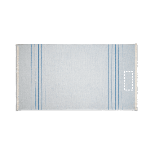 CAPLAN. Multifunktionstuch (260 g/m²) aus Baumwolle (90%) und recycelter Baumwolle (10%) – Druckbeispiel Stickerei, 1-farbig, 15 x 10 cm - Vorderseite
