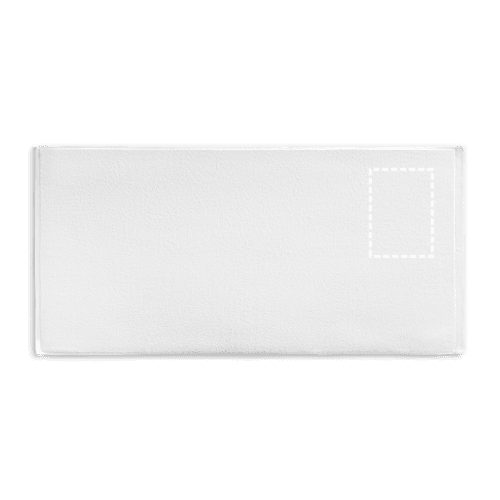 BARDEM L. Badehandtuch (500g/m²) aus Baumwolle (82%) und recycelter Baumwolle (18%) – Druckbeispiel Digitaler Transfer, 4 x 3 cm - Vorderseite