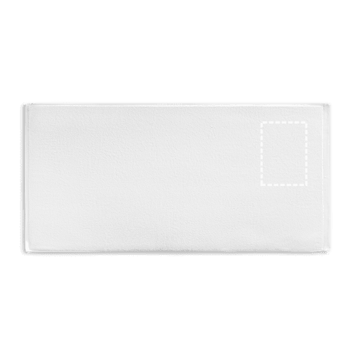 BARDEM L. Badehandtuch (500g/m²) aus Baumwolle (82%) und recycelter Baumwolle (18%) – Druckbeispiel Stickerei, 1-farbig, 15 x 12 cm - Vorderseite