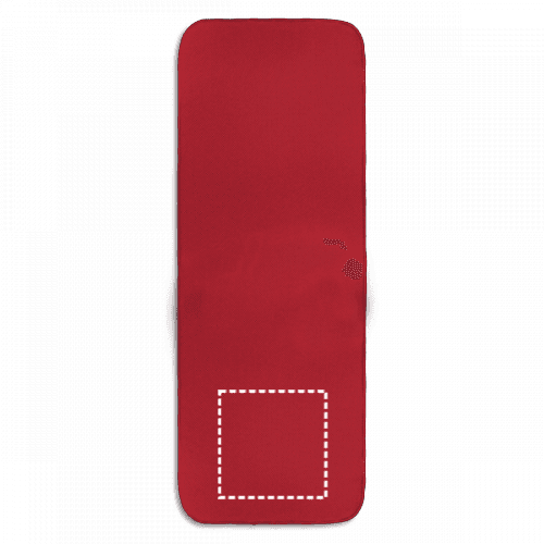 ARTX PLUS. Sporthandtuch aus Polyamid und Polyester mit Flasche (440 mL) aus PP und PET und einem integrierten Karabinerhaken am Deckel – Druckbeispiel Transferdruck, 9.5 x 6 cm - Vorderseite
