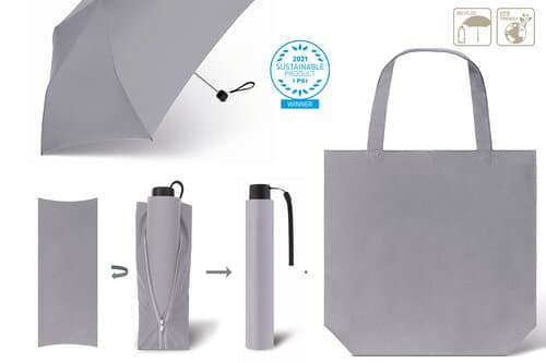 Taschenschirm mit Einkaufstasche SCHIRM & SHOPPER RPET