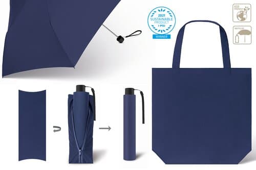 Taschenschirm mit Einkaufstasche SCHIRM & SHOPPER RPET