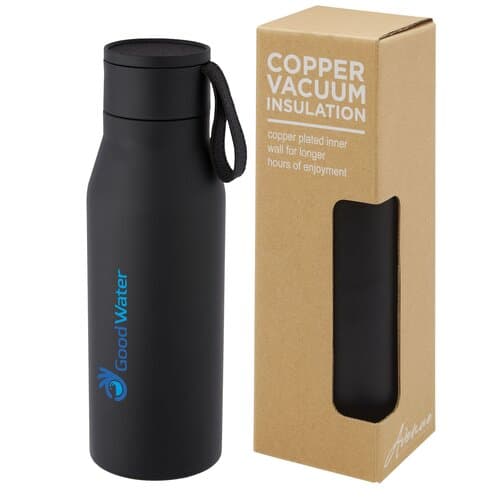 Ljungan 500 ml Kupfer-Vakuum Isolierflasche mit PU Kunststoffband und Deckel