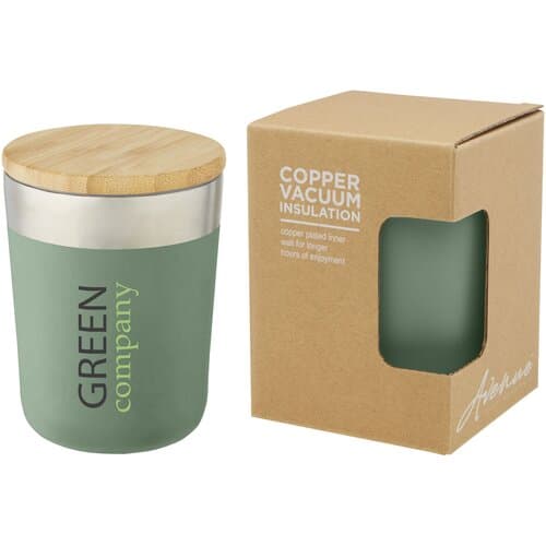 Lagan 330 ml Kupfer-Vakuum Isolierbecher mit Bambusdeckel