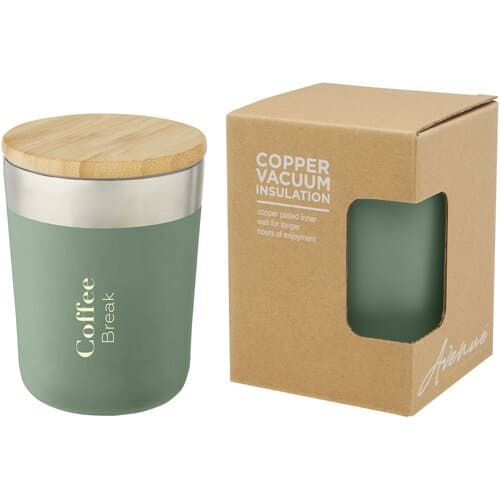 Lagan 330 ml Kupfer-Vakuum Isolierbecher mit Bambusdeckel