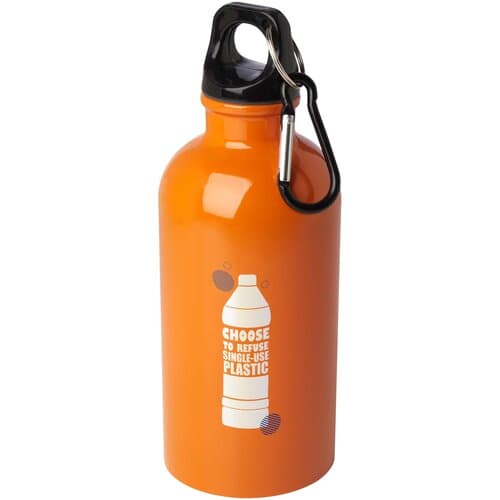 Oregon 400 ml RCS-zertifizierte, einwandige Trinkflasche aus Edelstahl mit Karabinerhaken