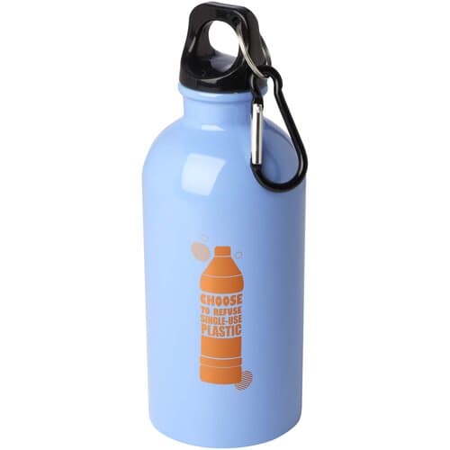 Oregon 400 ml RCS-zertifizierte, einwandige Trinkflasche aus Edelstahl mit Karabinerhaken