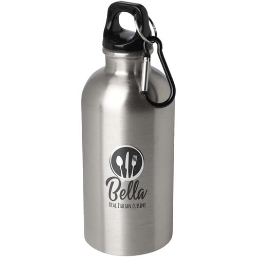 Oregon 400 ml RCS-zertifizierte, einwandige Trinkflasche aus Edelstahl mit Karabinerhaken