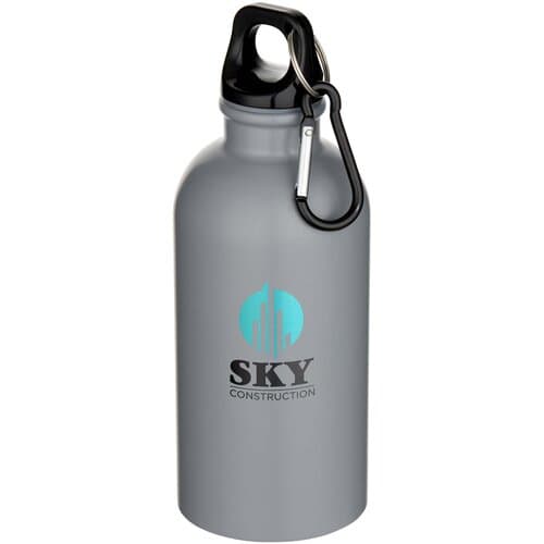 Oregon 400 ml matte RCS-zertifizierte einwandige Trinkflasche aus recyceltem Edelstahl mit Karabinerhaken