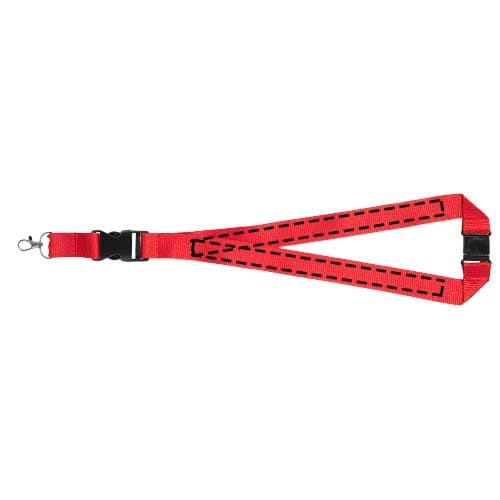 Yogi Lanyard mit Sicherheitsverschluss – Druckbeispiel DTF Transfer 1 max. 100cm², 280 x 21 mm - beide Bänder